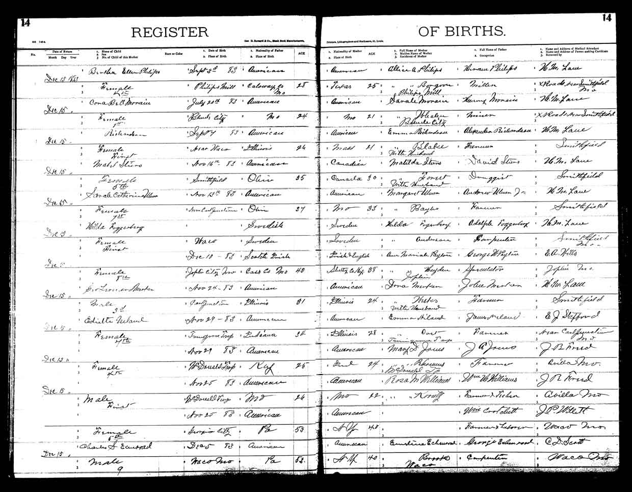 Missouri Digital Heritage : Birth and Death Records